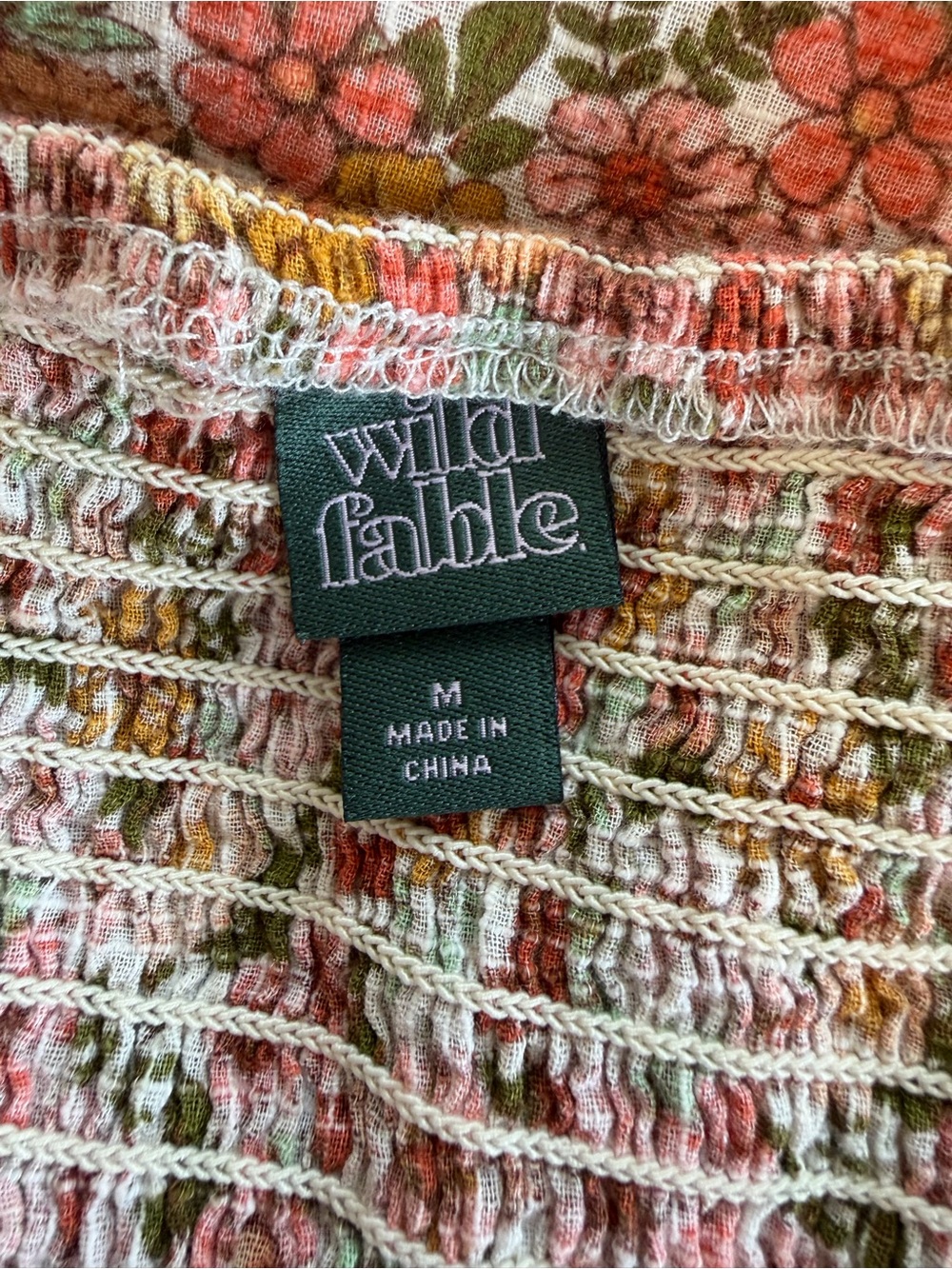 Wild Fable Sun Dress orange green floral size M cotton - Picture 2 of 6